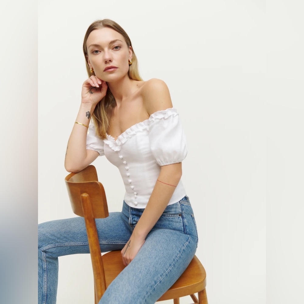 Reformation Kaden Linen Top Kibbe